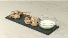 Spiedini di pollo allo zenzero con salsa di soia