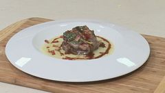 Guancetta di vitello su crema di Topinambur