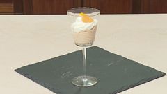 Spuma di castagne con salsa di clementine