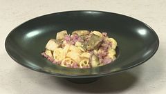 Pasta cheddar, porcini e salsa teriyaki