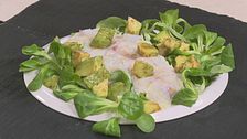 Carpaccio di branzino, avocado e limone