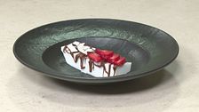Haupia di cocco con fragole