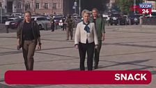Kiev, Von der Leyen visita il memoriale dei caduti e i servizi di emergenza