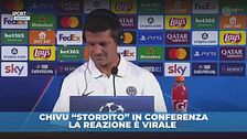 Chivu, reazione virale in conferenza