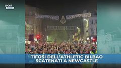 Athletic Bilbao: impressionante corteo dei tifosi a Newcastle