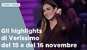Gli highlights di Verissimo del 15 e 16 novembre
