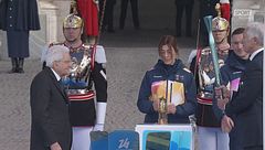 L'accensione della torcia olimpica al Quirinale