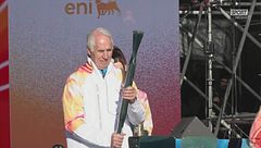 La partenza della fiaccola olimpica con Paltrinieri