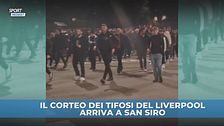 Tifosi Liverpool arrivano in massa a San Siro: il corteo scortato