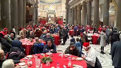 A Trastevere il pranzo di Natale di S. Egidio con i poveri e gli ultimi