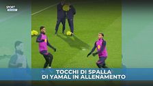 Yamal dà spettacolo in allenamento con i tocchi di spalla