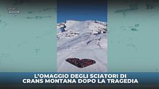 Il cuore nella neve degli sciatori di Crans-Montana