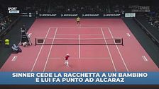 Sinner-Alcaraz: un bambino segna un vincente per Jannik