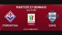 Fiorentina-Como: martedì 27 gennaio alle 21.00 su Italia 1