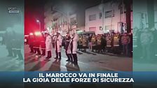 Forze di sicurezza marocchine in festa per la finale di Coppa d'Africa