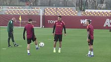 L'allenamento della Roma verso il ritorno di Europa League contro il Bologna