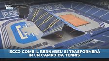 Il Bernabeu diventa un campo da tennis: immagini spettacolari