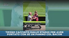 Cacciato dallo stadio per avere con sé un panino col bacon