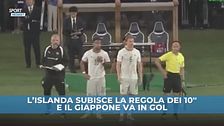 La nuova regola dei 10'' punisce l'Islanda: rete del Giappone