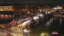 Parigi, il vento danneggia l'installazione su Pont-Neuf
