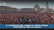Il pareggio del Congo e l'esultanza che spicca tra la folla