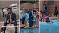 Mamdani, tuffo in piscina in giacca e cravatta