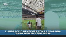 L'abbraccio di Neymar con la star NBA Jimmy Butler e sua figlia