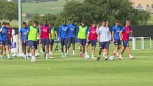 Inter in campo per l'allenamento