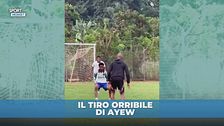 Jordan Ayew gioca una partitella all'oratorio in Ghana ma il tiro è horror
