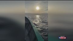Cane nuota da solo in mare aperto, i pescatori lo salvano
