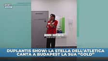 Duplantis, campione con l'asta e al microfono