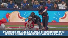 Pazzesco in MLB: la mazza si spezza in due e colpisce due volte la palla